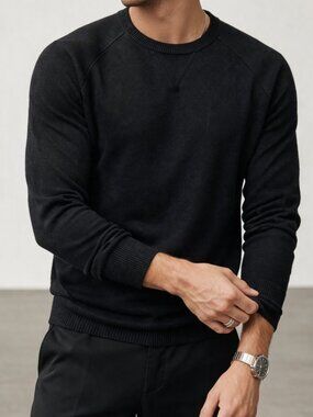 NITAGUT Black Knit Crewneck Sweater Men’s Size S Slim Fit